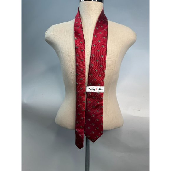 Knotty and Nice Christmas Tie Red Truck and Tree OS Red Christmas Polyester - Picture 16 of 16